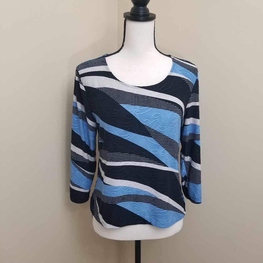 ⭐JM Collection Long Sleeved Blouse Medium Scoop